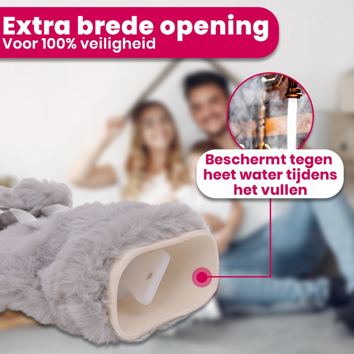 Aerend Heat Pillow - Pichet extra-long avec manchon - Pichet d'eau chaude avec housse en polaire - 2,5 litres - Soulage les douleurs au cou, aux épaules et à l'abdomen - Gris