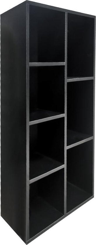 Bibliothèque Vakkie 7 étagères ouvertes - armoire murale - noir