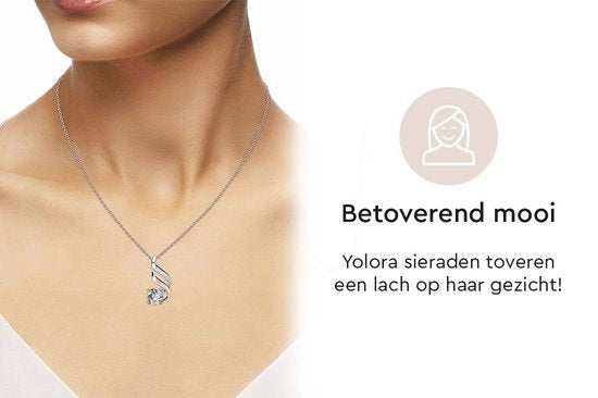 Yolora Collier pour femme avec pendentif en cristal Kalpa Camaka - Couleur argent - Plaqué or blanc 18K - Emballé - Cadeau de fête des mères