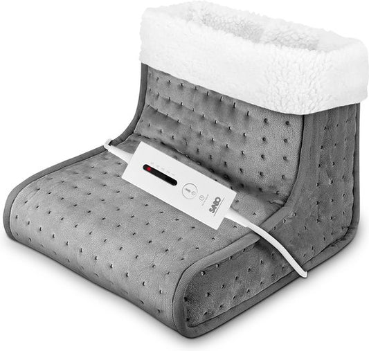 Sanbo Chauffe-pieds électrique avec minuterie - 5 niveaux de chaleur - Insert intérieur lavable - Électrique - Chauffe-pieds - Anthracite
