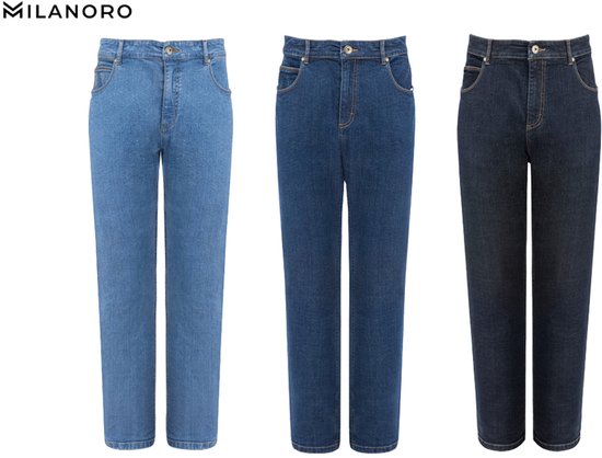 Milanoro - Jean stylé pour homme - Bleu foncé - L38 - L30