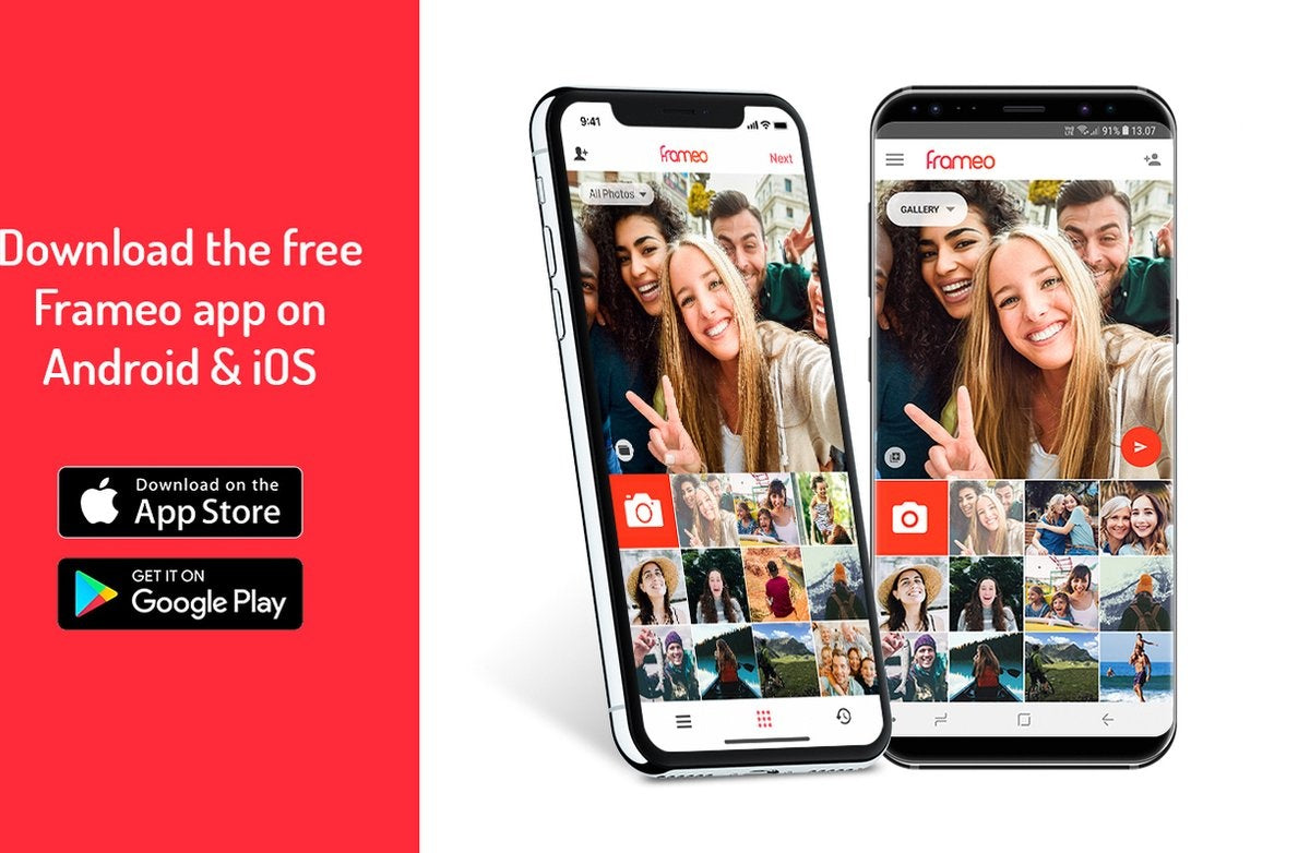 Denver - Cadre photo numérique - 10,1 pouces - HD - App Frameo - WiFi - écran tactile IPS - 16 Go - bois