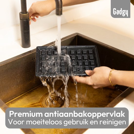 Appareil à croque-monsieur Gadgy Premium pour 2 croque-monsieur – Noir - Gril 3-en-1, appareil à croque-monsieur et gaufrier - Plaques interchangeables - 600 W - Très puissant - 2 gaufres de Bruxelles - Croque-monsieur