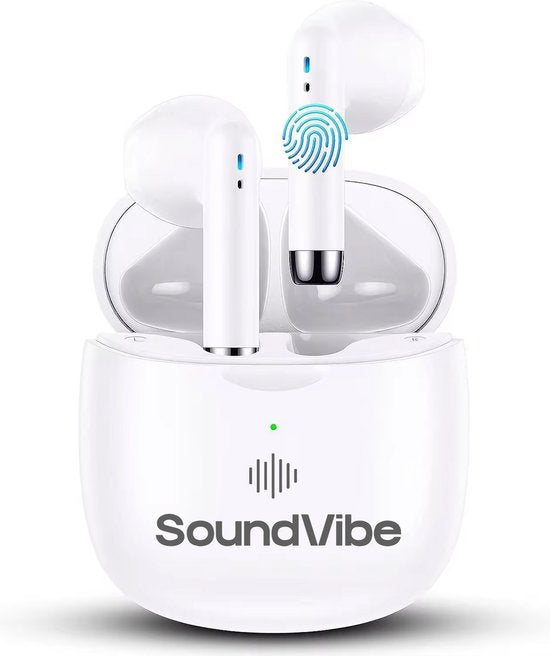 SoundVibe® - Ecouteurs sans fil avec suppression des bruits - Blanc - Ecouteurs Bluetooth - Ecouteurs avec suppression des bruits - Ecouteurs sans fil - Ecouteurs sans fil