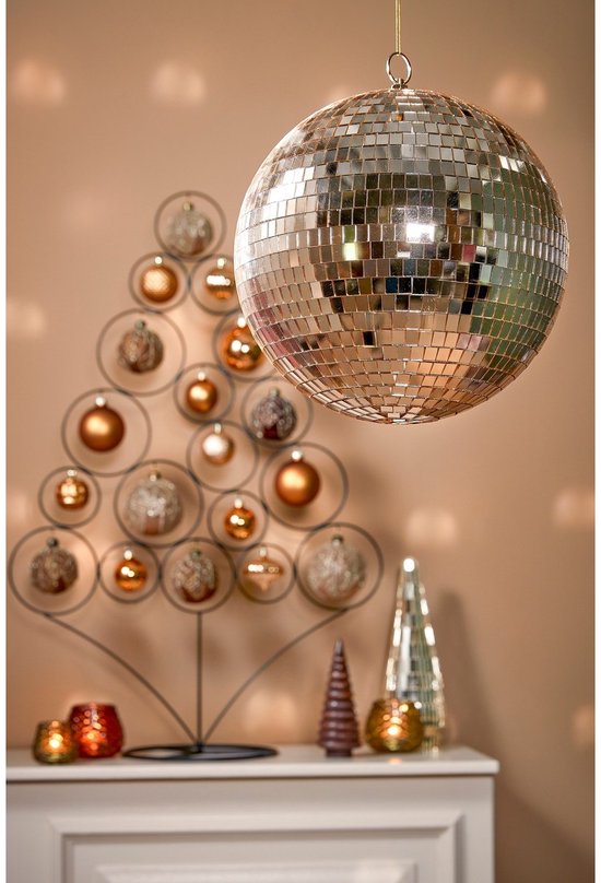 Mica Decorations Boule de Noël disco - Ø 30 cm - Champagne