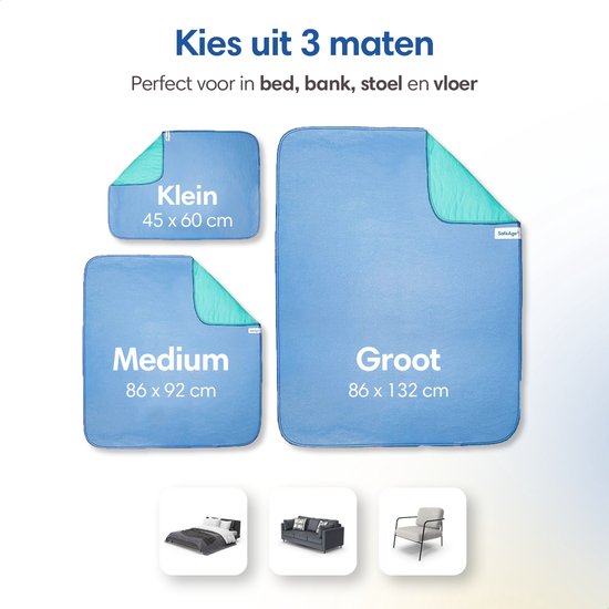 Safe Life® serviettes hygiéniques lavables pour adultes, animaux de compagnie et enfants - protège-matelas - petit