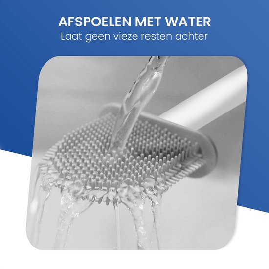 Roegaarden Brosse à WC avec support - Brosse à WC - Silicone - Autoportante et à suspendre - Blanc
