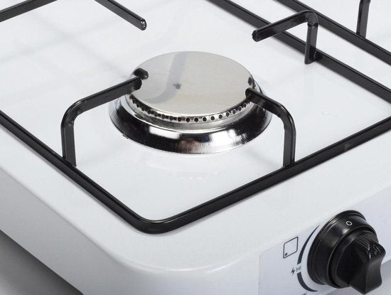 Réchaud de camping Campart KO-6383 - Réchauds de camping à 3 feux – Réchaud à gaz avec brûleur en acier inoxydable - Blanc