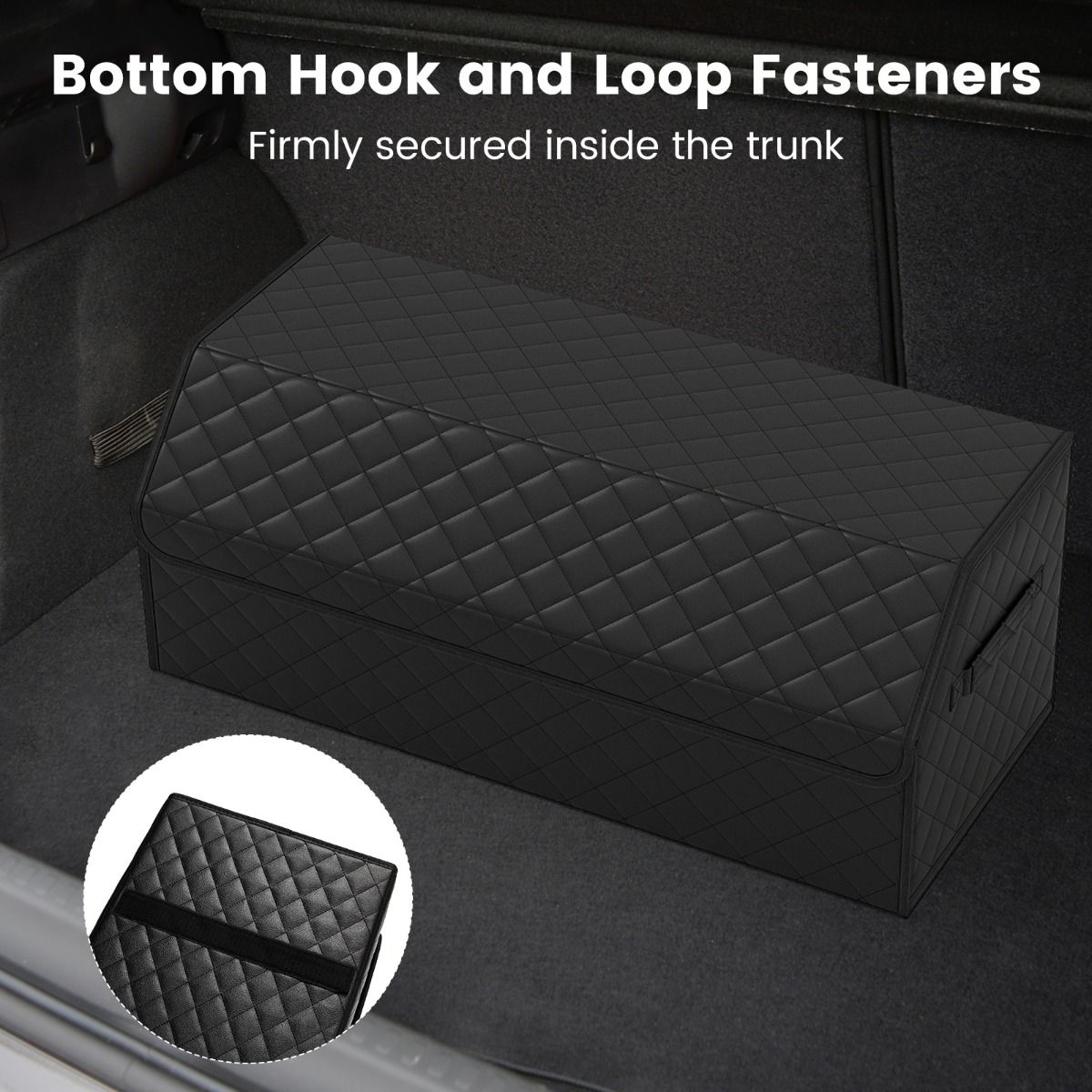 Organiseur de coffre pliable Coast - Avec couvercle - Compartiments modulables - Noir 30 x 69 x 27,5 cm