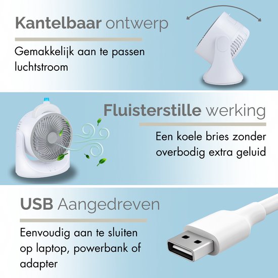 Mini ventilateur de table avec élément de refroidissement - Mini ventilateur réglable à 3 niveaux - Ventilateur USB avec lumière LED - Élément de refroidissement 240 ML - pour table bureau chambre à coucher