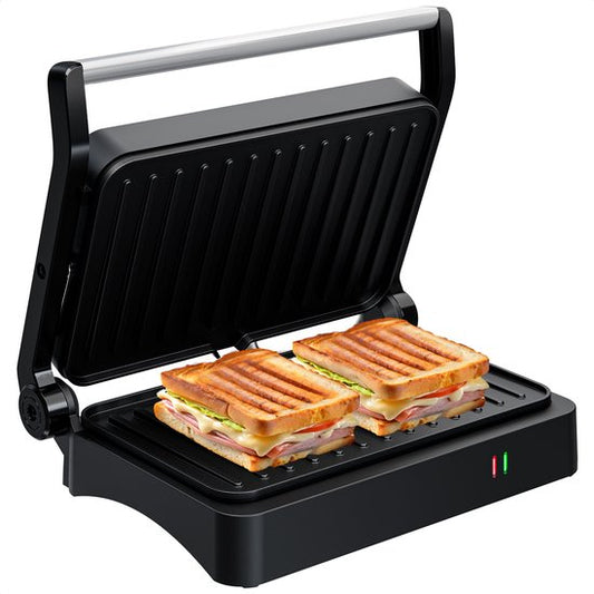 KitchenBrothers Contact grill - Toasti Device - Grill Device - Panini Grill - Croque Monsieur Appliance - Toasti iron - 1200W - Black