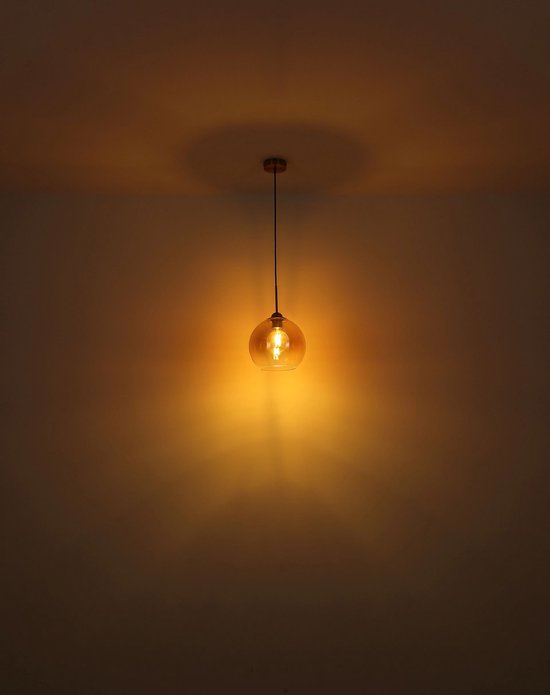 Globo - suspension - JAMESSA - couleur ambre - verre - Ø 25 cm - E27 - 15788H
