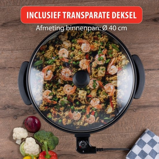 alpina Electric Dishpan - Casserole - Antiadhésive - 1500 W - Régulateur de température - Ø 40 cm