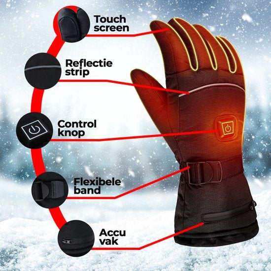 Gants chauffants - Chauffage électrique - Rechargeable par USB - 3 niveaux - Taille M - Femmes / Hommes