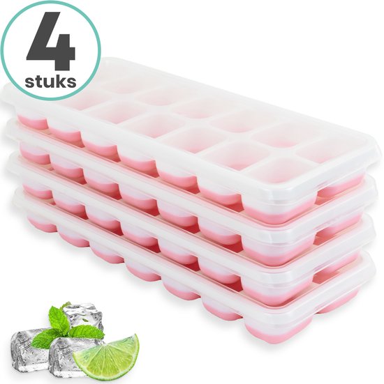 Loti Living Moule à glaçons - 4 pièces - Rose - Moules à glaçons - Moule à glaçons en silicone - Glaçons - Sans BPA