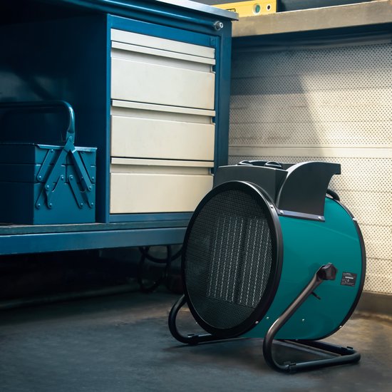 VONROC Chauffage électrique - chauffage soufflant - chauffage d'atelier - puissance 400V - 6000W/9000W - céramique - thermostat - pour pièces jusqu'à 80m2