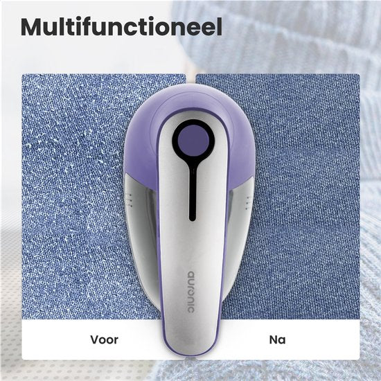 Auronic Electric Lint Remover - Dépoussiéreur sans fil - Autonomie de la batterie 60 minutes - Tondeuse à peluches - 2 accessoires supplémentaires - Violet