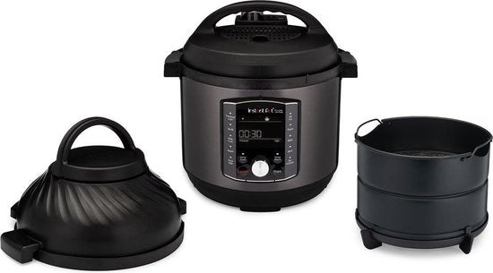 Multicuiseur Instant Pot Pro Crisp 7,6 L + friteuse à air chaud - Autocuiseur 11-en-1 - Mijoteuse - Cuisson sous vide - Friteuse à air chaud - Deux couvercles amovibles - Jusqu'à 8 portions