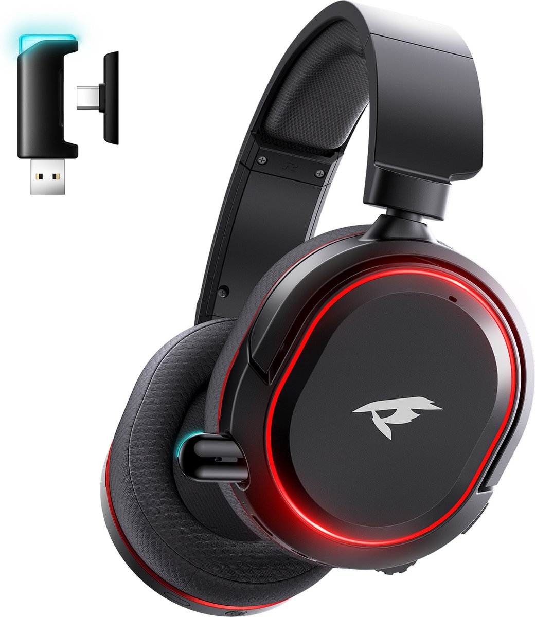 Valorise UG-08S Casque de jeu sans fil 2.4Ghz Noir/Rouge