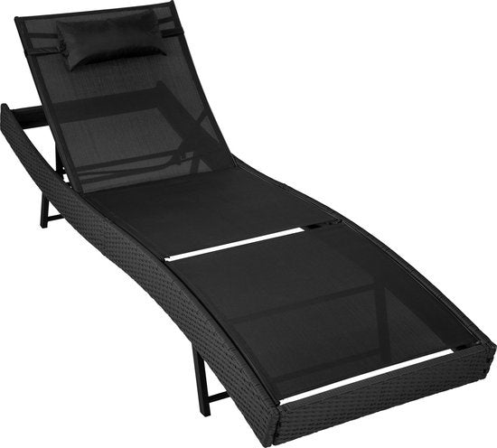 Chaise longue en osier Moana noir