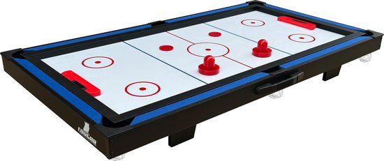 Table de jeux multifonction 3-en-1 Cougar Mini Noir-Bleu – Billard – Push Hockey – Tennis de table – Tous les accessoires inclus