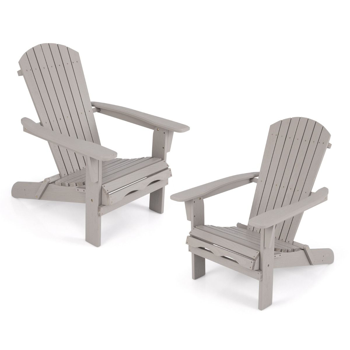 Chaises Adirondack pliantes Coast - lot de 2 - ergonomiques et robustes - grises