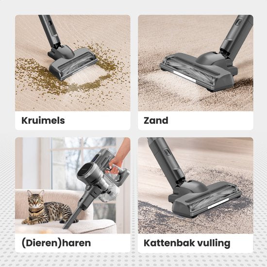 Auronic Stick hoover Cordless - Stick hoover autoportant - Sans sac - 220W - Aspirateur - Gris