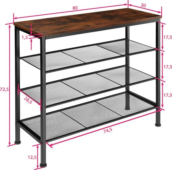 tectake® - Rangement pour chaussures Newport industrial dark - 404293