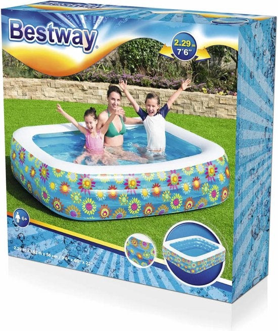 Bestway Piscine gonflable pour enfants 229x152x56 cm bleu