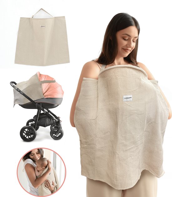 Vulpes Goods® BabyCare - Drap d'allaitement - Drap d'allaitement - Drap de protection - 100% OEKO- Tex, respirant - Drap d'allaitement hydrophile pour un allaitement confortable - Cadeau de naissance - Cadeau de maternité - Gaufré