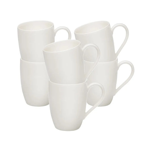 vivo - Tasses à café Basic White - Lot de 6 - Blanc