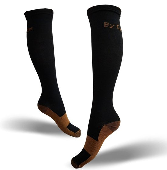 Chaussettes de compression 3 paires - Chaussettes de maintien Femmes et Hommes - Chaussettes de compression - Chaussettes de course - Chaussettes de sport - Taille 46-51 XXL