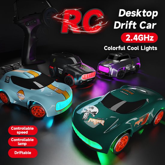 Voiture RC Fuegobird - Véhicule RC - voiture de drift de bureau - mini - haute vitesse - bleue