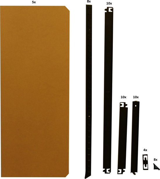 Erro Storage Rack XL - Largeur 120 cm - Capacité 875 kg - Montage sans vis -Noir