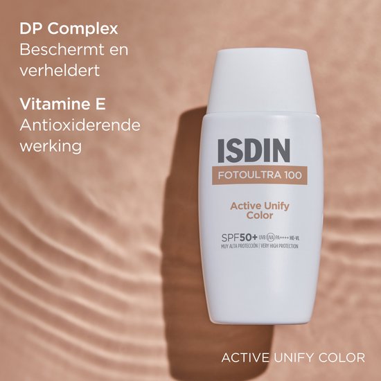 ISDIN - Fotoultra Active Unify Color SPF50+ - 50 ml - Éclaircit et unifie le teint