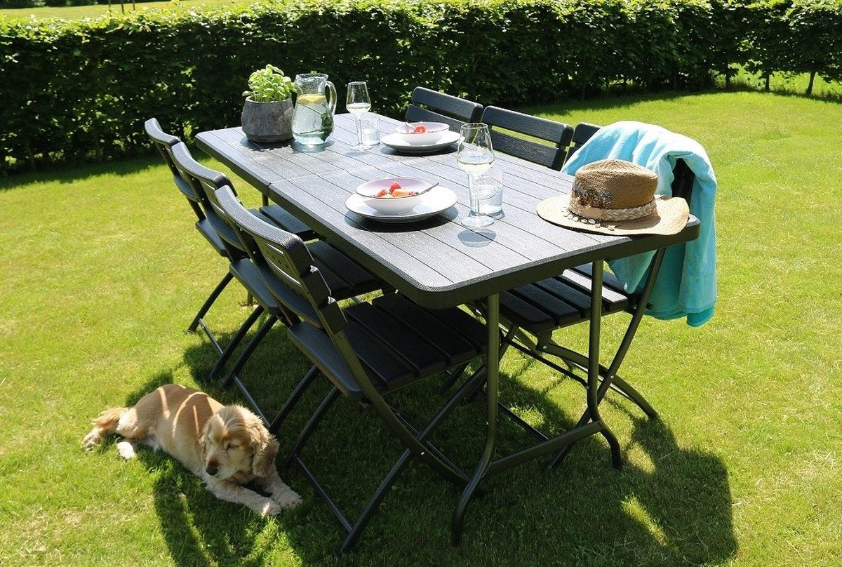 Chaise pliante ERRO - Chaise de bistrot - aspect bois - 2 pièces