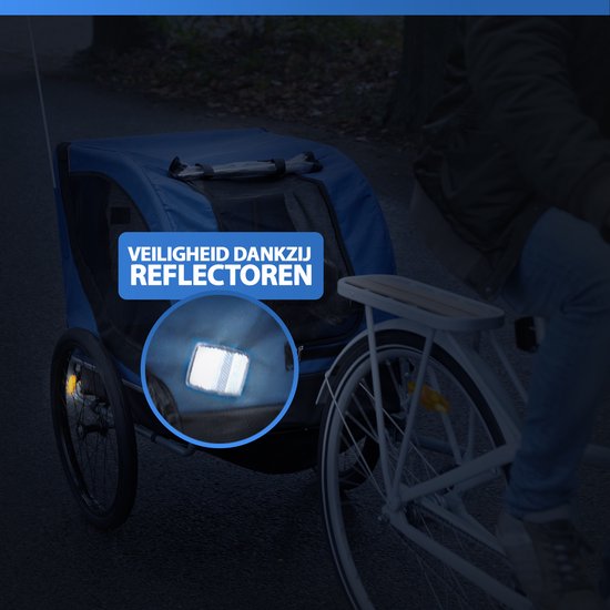 Bicycle Gear Dog Bike Trailer - Blue - 40kg - With Rain Cover & Reflectors