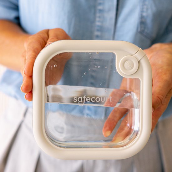 Récipients fraîcheur Safecourt - entièrement en verre (100% sans micro-plastique) - four, congélateur, micro-ondes et lave-vaisselle - set de 8 pièces