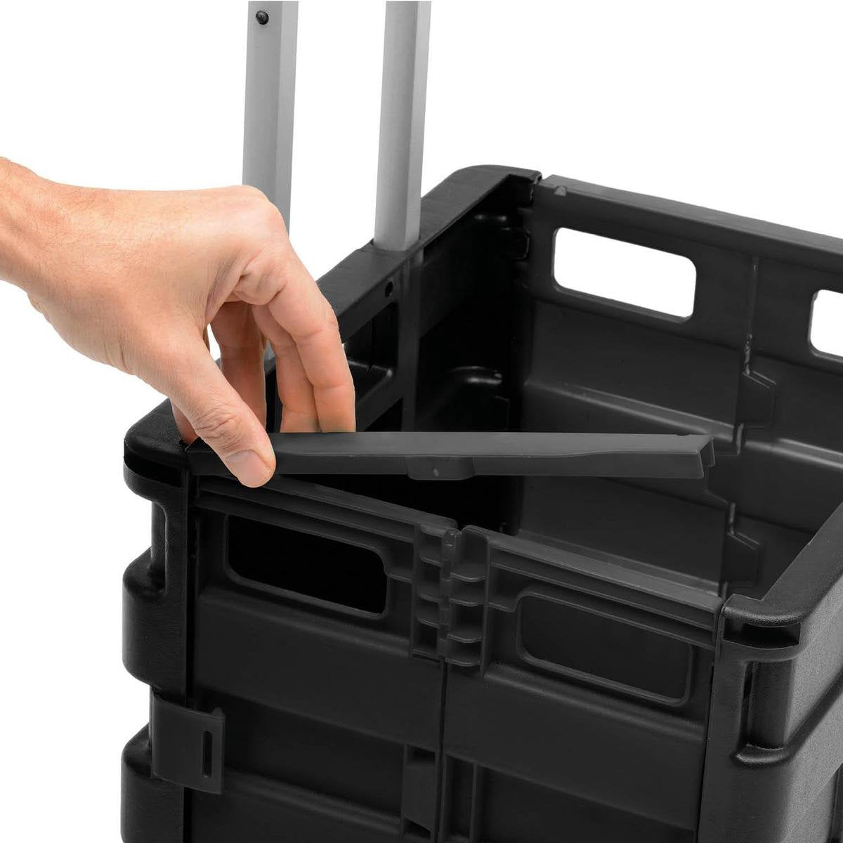 O'DADDY® Chariot à roulettes - XL 50L avec 2 roulettes - caisse à provisions pliable - chariot à roulettes noir - caisse pliable - caisse à provisions