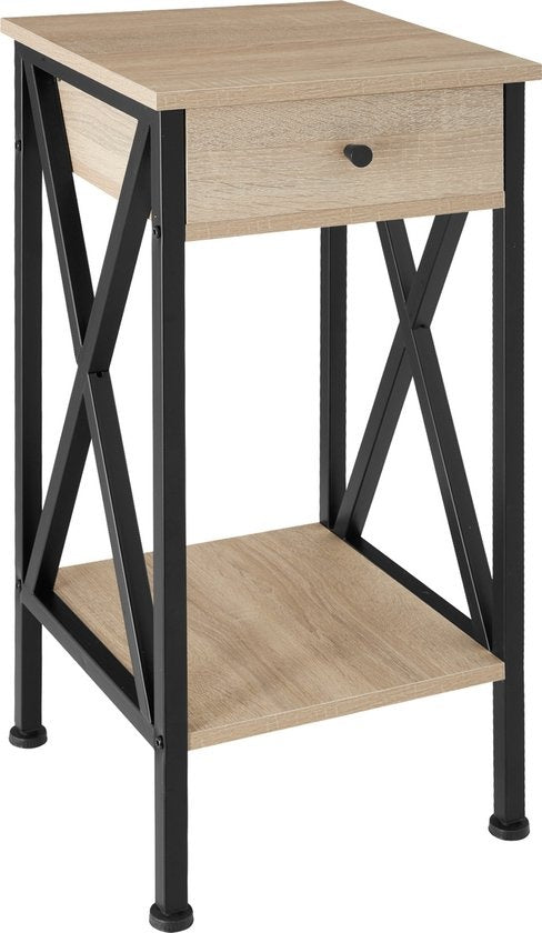 tectake® - Table d'appoint Dayton - industriel - brun clair -35 x 35 x 70,5 cm - 404452