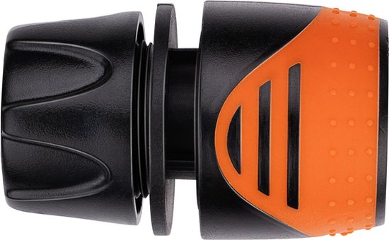 BLACK+DECKER Coupleur de tuyau d'arrosage 1/2'' - Tuyaux d'arrosage ⌀13mm - Plastique - Noir/ Orange