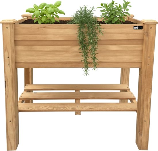 Jardinière surélevée AXI Ari – Jardinières d'extérieur – Rectangulaire – Bois de pruche – 100 % bois FSC – 86,5 x 46 x 85 cm – Potager surélevé – Jardinière pour jardin et balcon