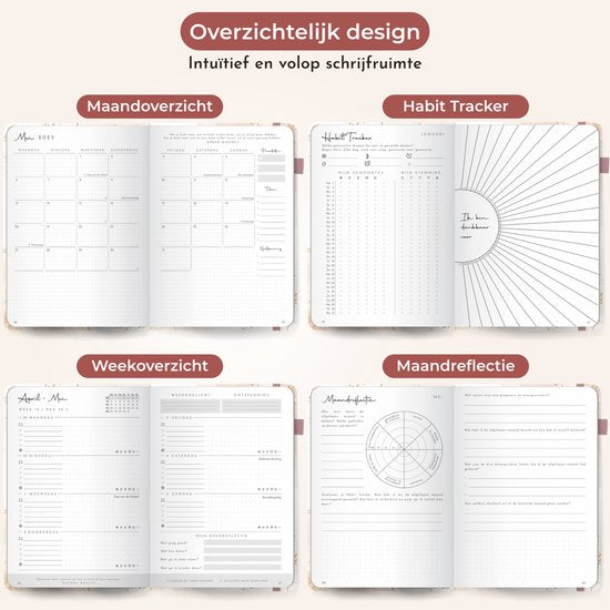 Systemyze Agenda 2025 Adultes - Planificateur - Journal - Organiseur - Feuilles d'autocollants incluses - Format A5 - Rose
