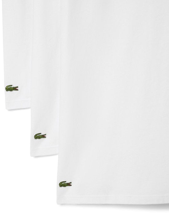 T-shirt rond 100% coton Lacoste Hommes Blanc (3 pièces) - Taille M