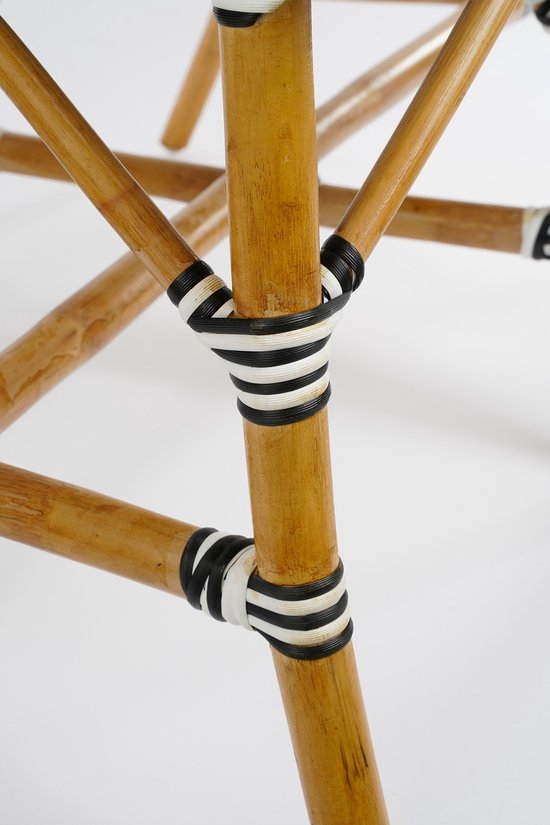 Mica Decorations Banc d'extérieur Mandox - L 98 x l 60 x H 93 cm - Rotin - Noir, Blanc
