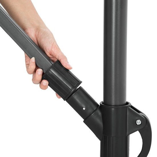 Parasol flottant en aluminium - Tectake® - Diamètre 350 cm - Inclinable - Protection UV - Housse de protection incluse - Gris