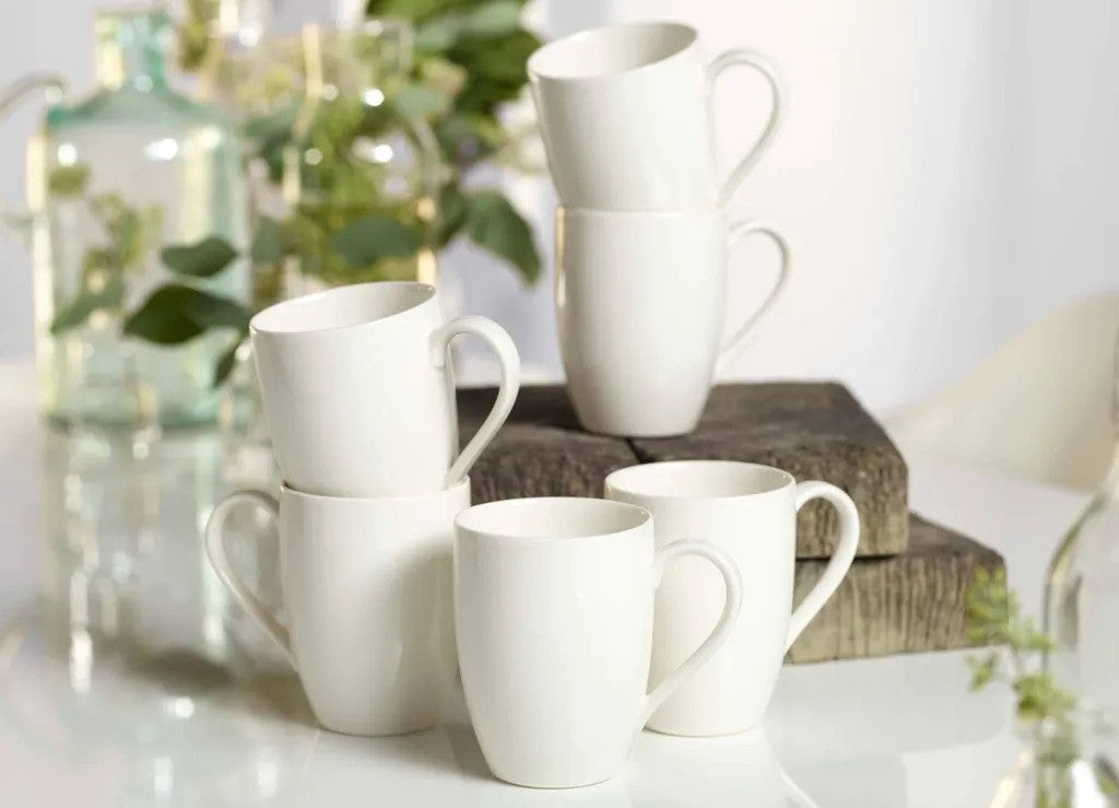 vivo - Tasses à café Basic White - Lot de 6 - Blanc