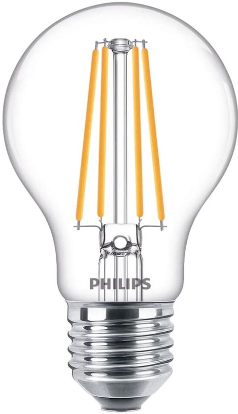 Ampoule LED Philips à faible consommation d'énergie, transparente - 60 W - culot E27 - lumière blanc chaud - lot de 6 - Réduisez vos factures d'électricité