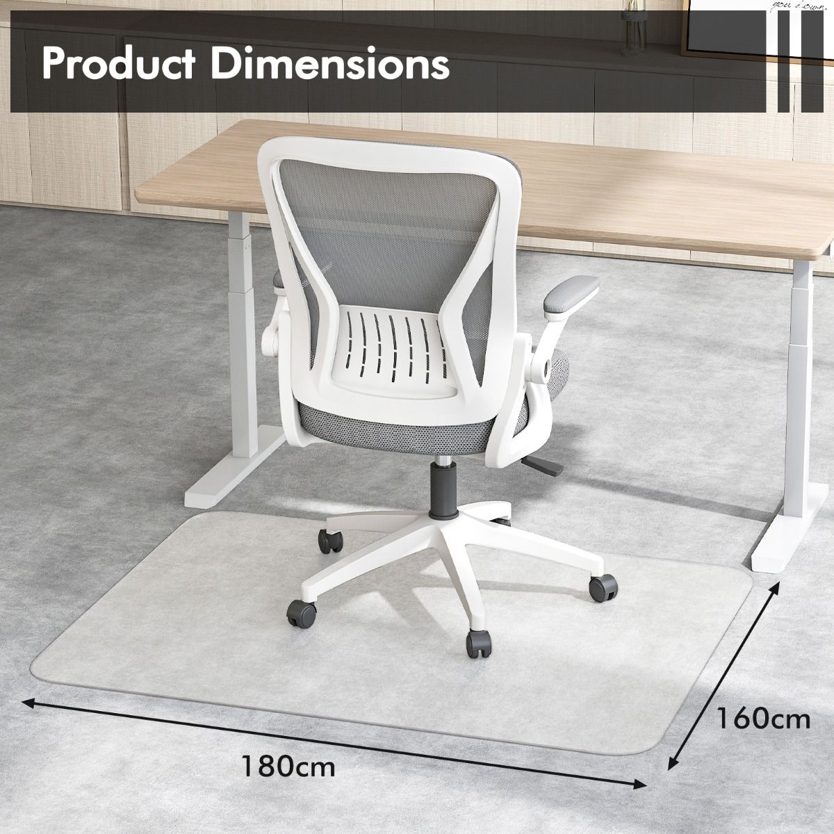 Tapis de chaise de bureau Coast - PVC transparent - Antidérapant - 180 x 160 cm