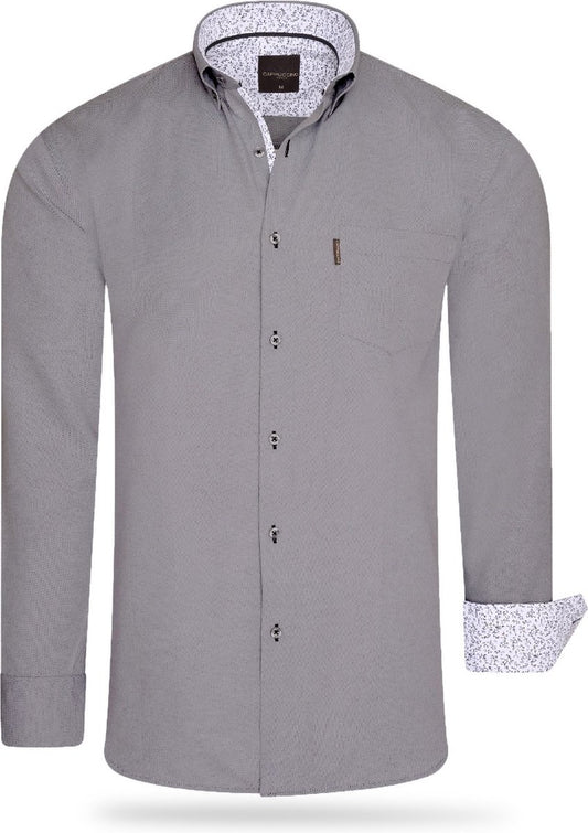 Cappuccino Italia - Chemise homme Uni - Gris clair - Taille 3XL